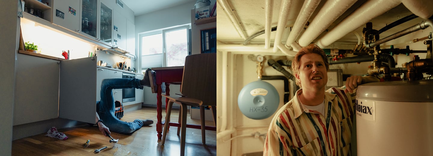 To menn leter ett stoppekrana