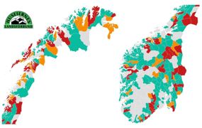 Kommunene som må senke satsene på eiendomsskatten.