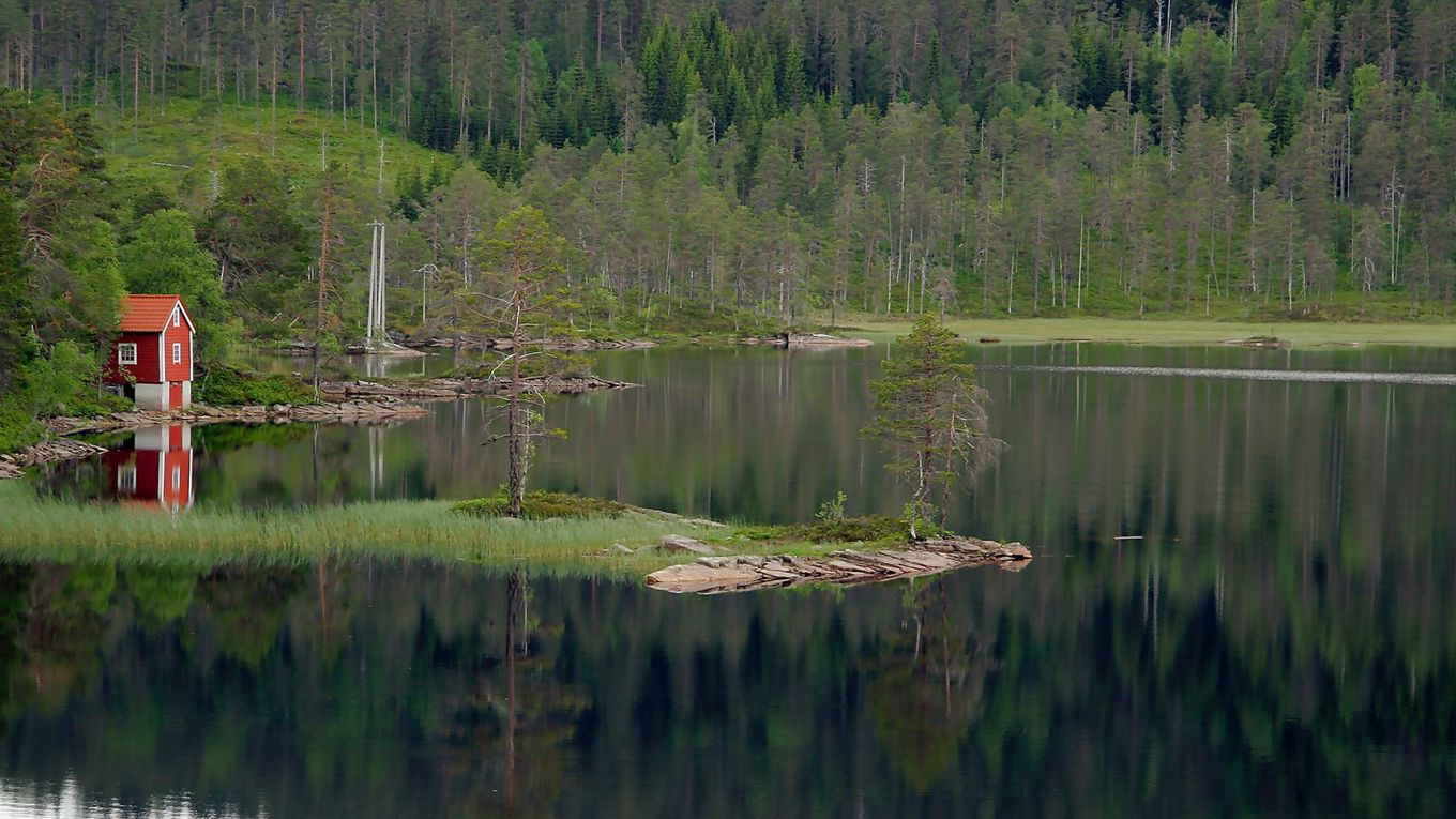En hytte ved vannet
