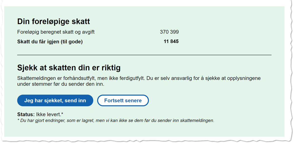 En del av skattemeldingen