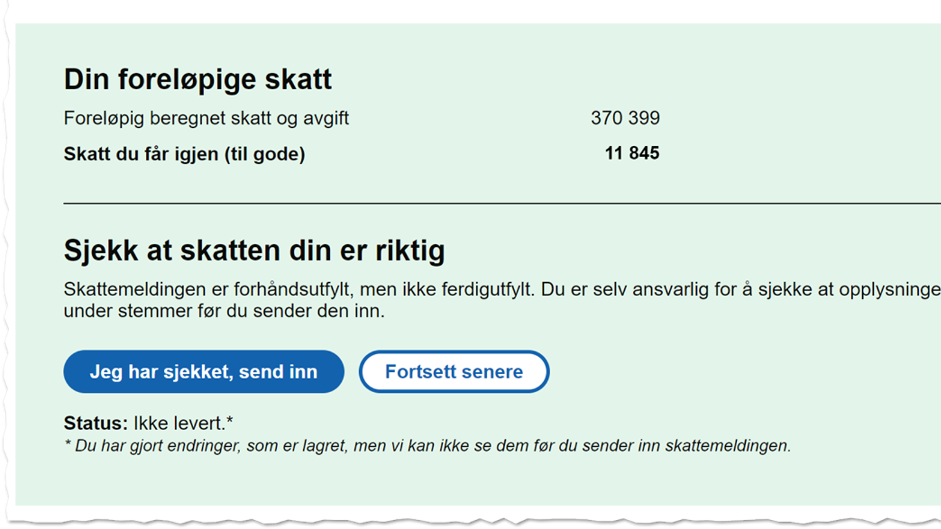 En del av skattemeldingen