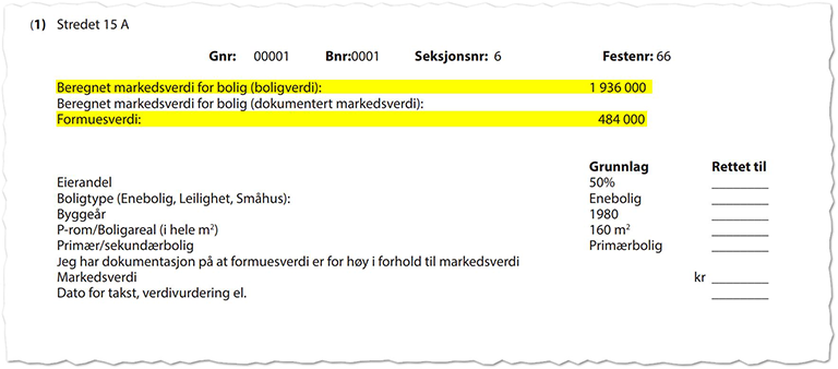 Formuesverdien på bolig ligger til grunn for eiendomsskatten.