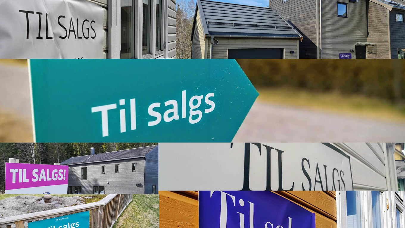 Mange "Til salgs"-skilt
