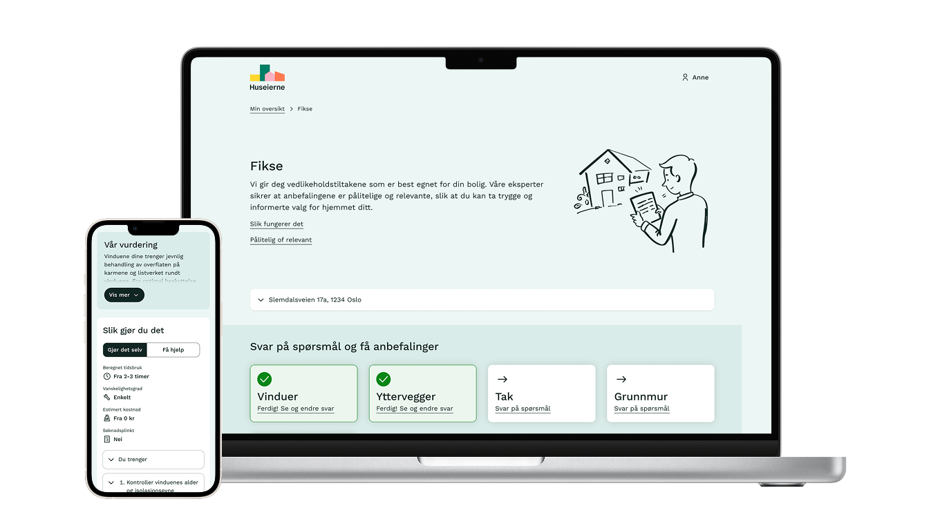 Skjermbilde fra tjenesten fikse mobil og desktop
