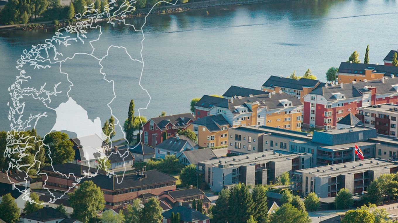 Illustrasjon av distriktsavdelingen Buskerud på kartet