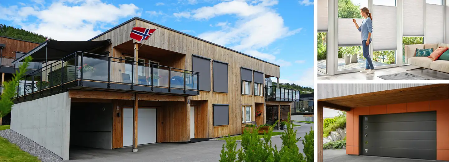 Hus med solskjerming