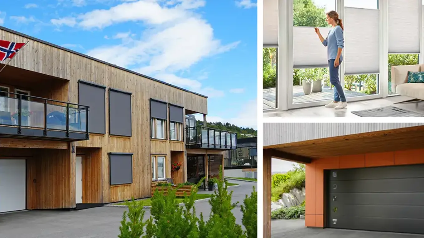 Hus med solskjerming