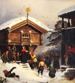 Juleneket har lange tradisjoner i den norske julefeiringen. Neket skulle henges opp på julaften, enten utenfor låvedøren eller på stabburstaket, og ifølge Adolph Tidemands maleri fra 1848, var dette en begivenhet alle på gården deltok i. Originalen henger i Trondhjems Kunstforening.